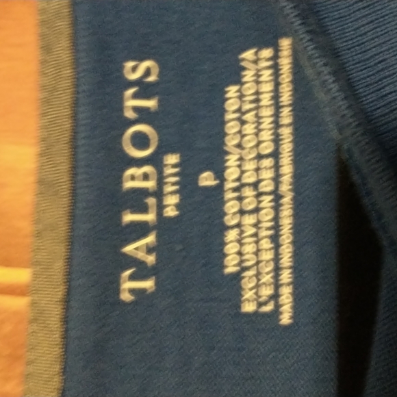 Talbots woman's size SP bateau Tee long sleeve cotton w slight stretch - Picture 2 of 8
